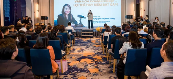 Speaker on stage at the Leadership Summit