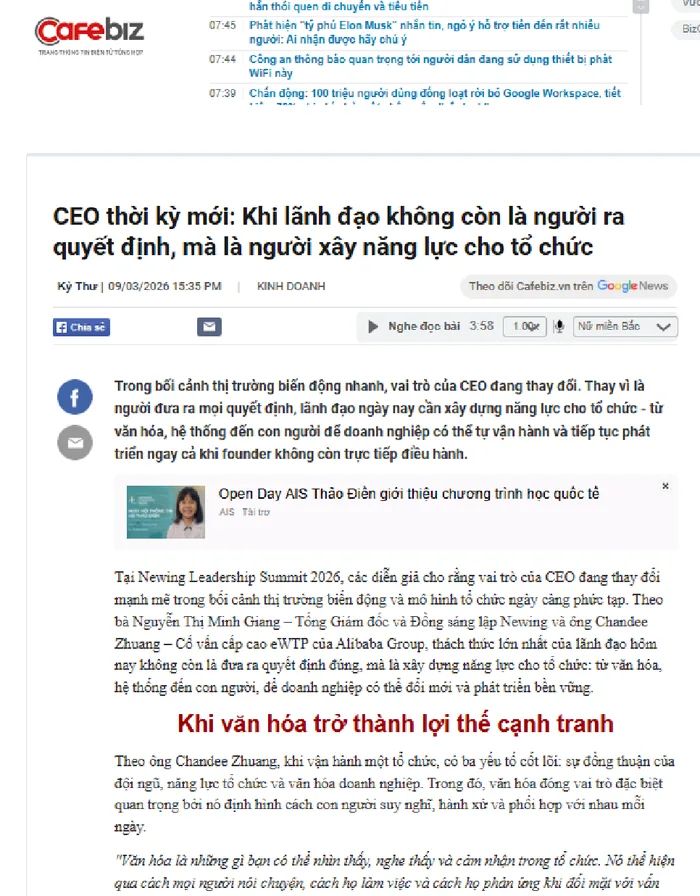 CafeBiz article on CEOs of the new era