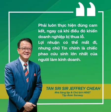Trích dẫn của Tan Sri Sir Jeffrey Cheah về cam kết và lợi nhuận